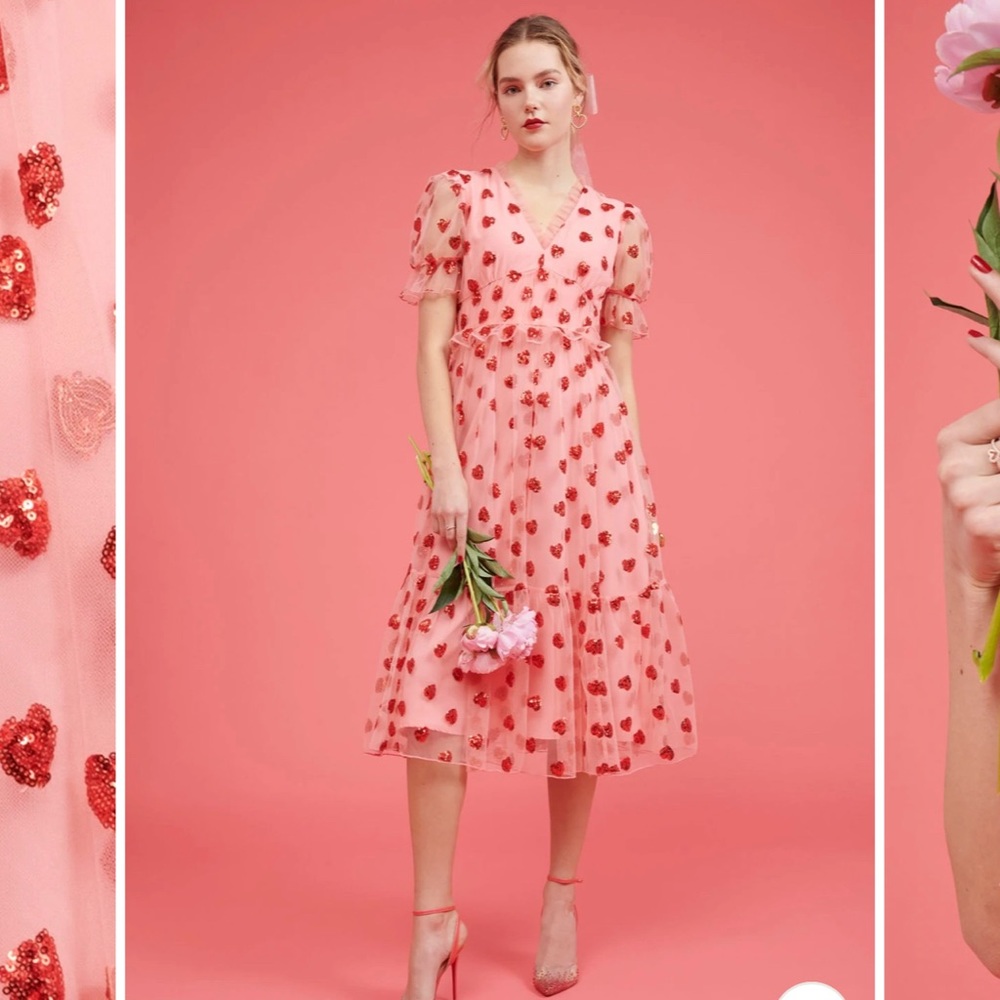 Rachel Parcell Sequin Heart Tulle Dress